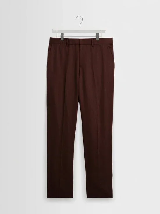 WAX London - Alp Linen Trousers - Col Merlot - BNWT - Picture 8 of 16